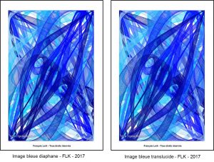Image bleue diaphane et image bleue translucide - FLK - 2017
